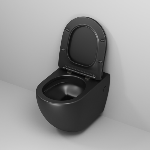 Унитаз подвесной Grossman Торнадо GR-4411BMSQ черный с сиденьем микролифт безободковый смыв торнадо - фото 4