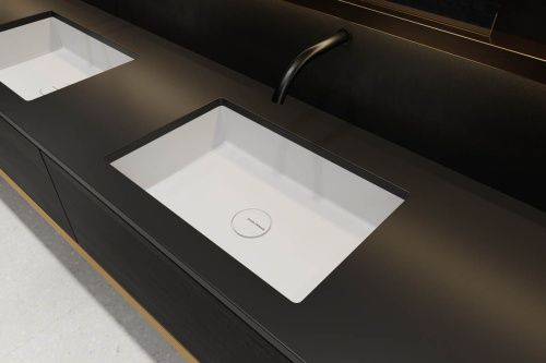 Раковина из искусственного камня Holbi NEPTUNE 50 1.02.014.11.3 50х30 встраиваемая цвет черный - фото 2