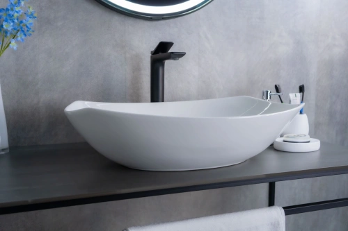 Раковина керамическая Gid Creativo 51177 60х40 накладная цвет белый без отверстий под смеситель - фото 4