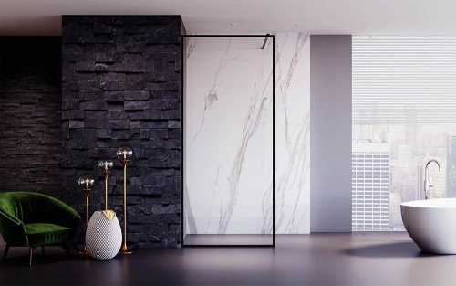 Душевая перегородка Veconi Korato KR81B-120-01-C4 120х200 стекло прозрачное профиль черный