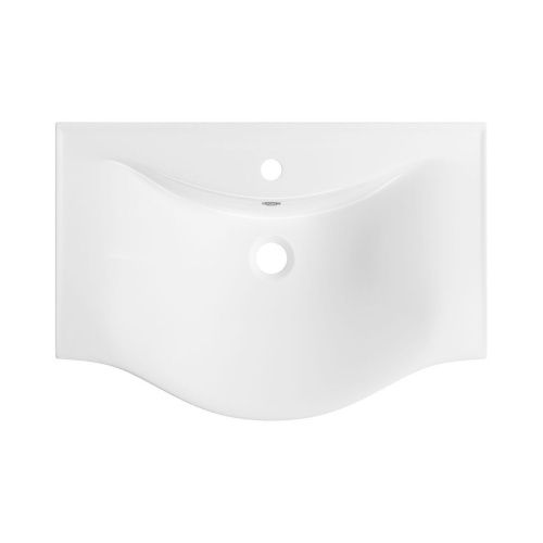 Раковина из сантехнического фарфора Wellsee Bisou 151205000 70х50 подвесная цвет белый 1 отверстие под смеситель - фото 3