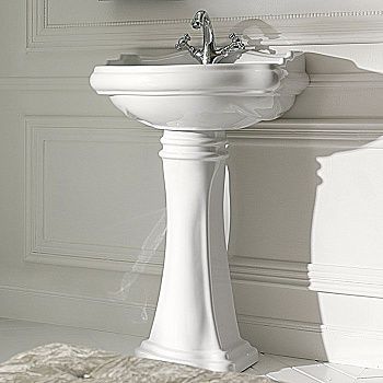 Раковина из сантехнического фарфора Kerasan Retro 104501*1 60х50 подвесная цвет белый 1 отверстие под смеситель