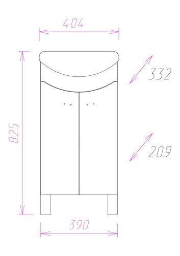 Тумба под раковину Onika Манго 104002 40х20 напольная цвет белый - фото 3