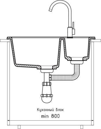 Кухонная мойка Granfest Quadro Q-610K иней 60х50 цвет белый поверхность матовая