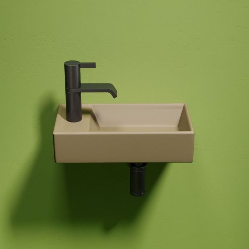 Раковина из сантехнического фарфора Ceramica Nova ELEMENT CN6051RMC 40х20 подвесная цвет коричневый 1 отверстие под смеситель - фото 5