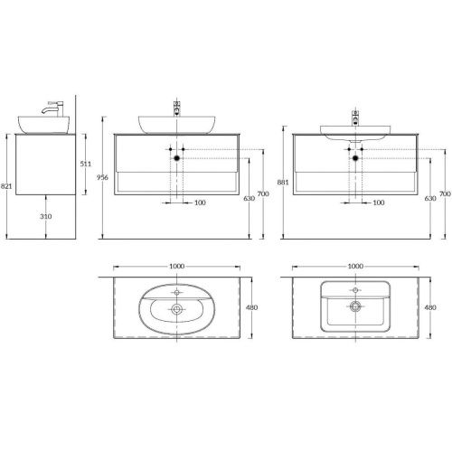 Тумба под раковину Kerama Marazzi PLAZA PLB.M.100.1\WHT.V 100х50 подвесная цвет белый - фото 2