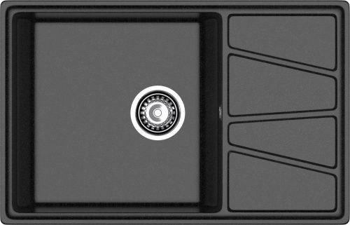 Кухонная мойка Granfest Vertex V-780L черный 80х50 цвет черный поверхность матовая