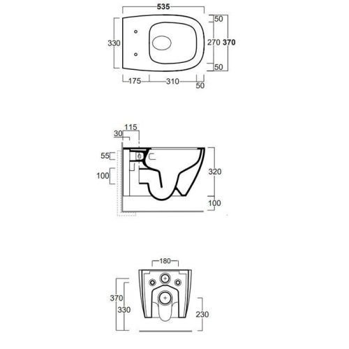 Чаша унитаза подвесная Simas Juniper JU18bi цвет белый без сиденья безободковая смыв торнадо - фото 2