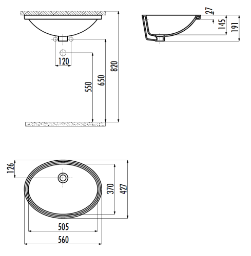 Раковина из сантехнического фарфора Creavit TP216-00CB00E-0000 60х40 встраиваемая цвет белый - фото 2