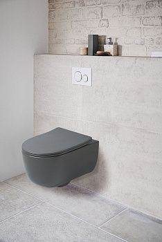 Унитаз подвесной Vincea Evo VT1-34SMA черный с сиденьем микролифт безободковый душевой смыв