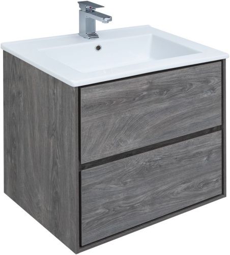 Тумба под раковину Aquanet Милан 00339966 60х50 подвесная цвет коричневый - фото 5