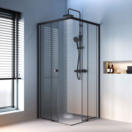 Душевой уголок Am.Pm X-Joy W94G-403-9090-BТ 90х90 стекло прозрачное профиль черный без поддона