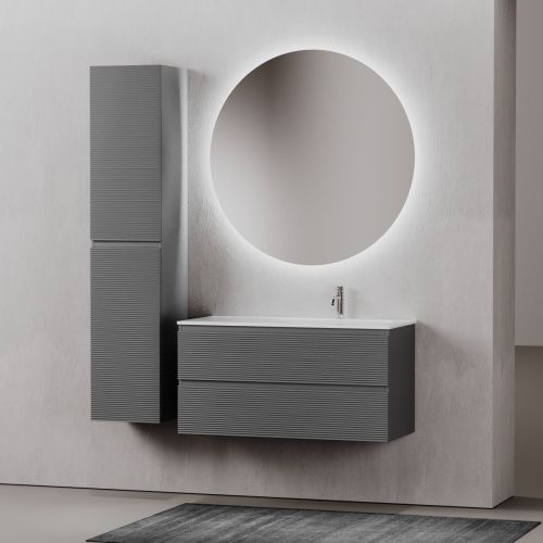 Тумба под раковину Sancos FOLK FL100RGS 100х40 подвесная цвет серый - фото 3