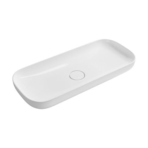 Раковина из сантехнического фарфора Wellsee Croquis 150310000 90х40 накладная цвет белый без отверстий под смеситель - фото 2