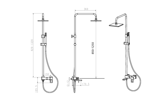 Душевая стойка Boheme Q 148-WCR.2 настенная цвет белый/хром - фото 2