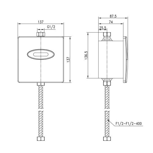 Смывное устройство для писсуара сенсорное LeMark Project LM4657CE цвет хром - фото 3