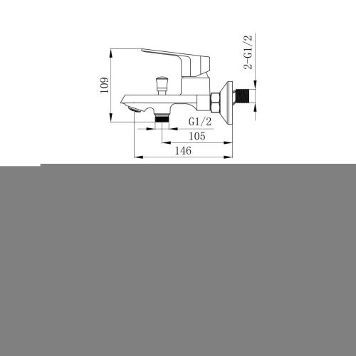 Смеситель для ванны Tokito AMA TOK-AMA-1014BL настенный черный - фото 5