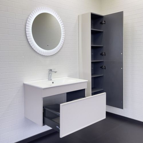 Тумба с раковиной Comforty Мадрид 00-00018685CF 80х50 подвесная цвет серый - фото 5