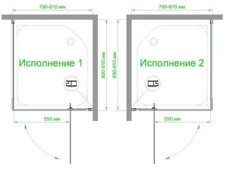 Душевой уголок Royal Bath HPVD RB8090HPVD-C-BL 90х80 стекло матовое профиль черный без поддона