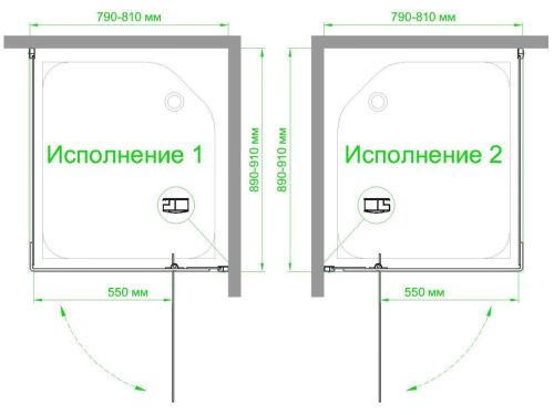 Душевой уголок Royal Bath HPVD RB8090HPVD-C-BL 90х80 стекло матовое профиль черный без поддона - фото 4