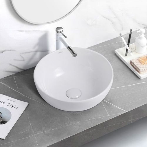 Раковина керамическая Abber BEQUEM AC2105 40х40 накладная цвет белый без отверстий под смеситель - фото 3