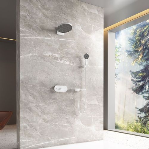 Душевая система Vincea VSFW-2F12TMW встраиваемая в стену цвет белый с термостатом