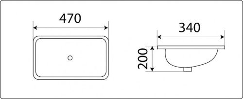 Раковина из сантехнического фаянса CeramaLux 540N 50х30 встраиваемая цвет белый без отверстий под смеситель - фото 3