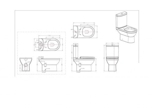 Чаша унитаза напольная Bravat New Moon CX01019UW-P-RUS цвет белый с сиденьем микролифт без бачка каскадный смыв - фото 2