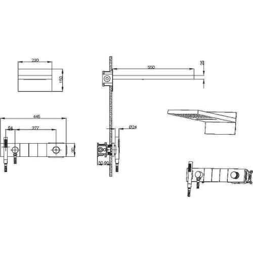 Душевая система Boheme Zodiac 132-2-G встраиваемая в стену цвет золото - фото 4