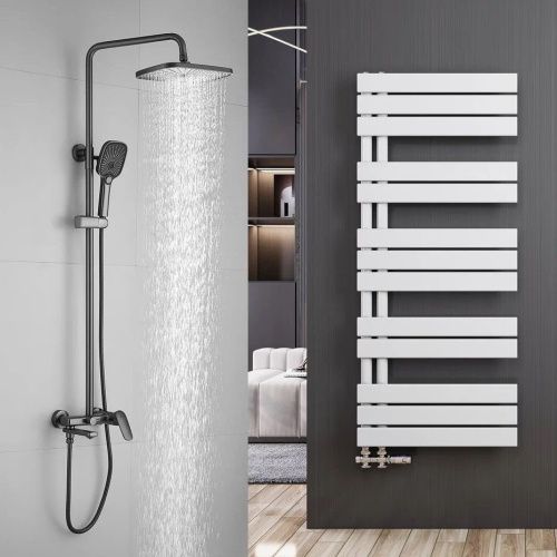 Душевая стойка Shevanik S8536T настенная цвет оружейная сталь - фото 4