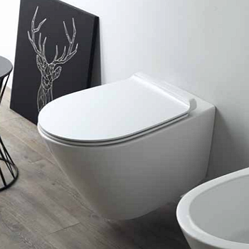 Чаша унитаза подвесная Simas Gambassi GA18bi цвет белый без сиденья безободковая каскадный смыв