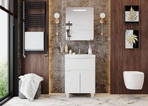 Зеркало-шкаф Onika Неаполь 206064 60х70 подвесной цвет белый - фото 2