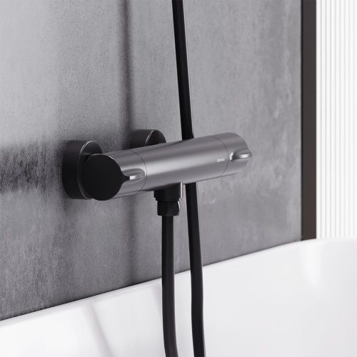 Смеситель для душа Damixa Scandinavian Pure 366000300 настенный черный с термостатом - фото 3
