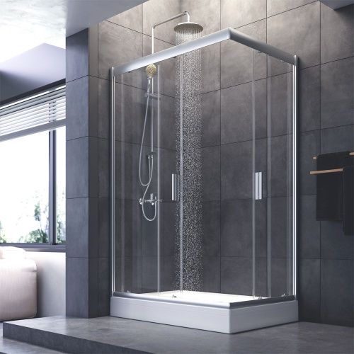 Душевой уголок Am.Pm Gem W90G-404-120280-MT 120х80 стекло прозрачное профиль хром без поддона - фото 3