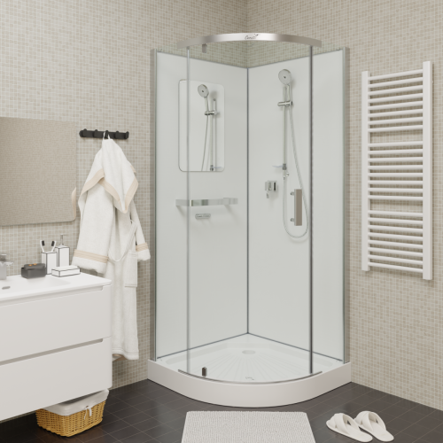 Душевая кабина Cerutti SPA KORRA90T 90х90 четверть круга без крыши ориентация универсальная - фото 4