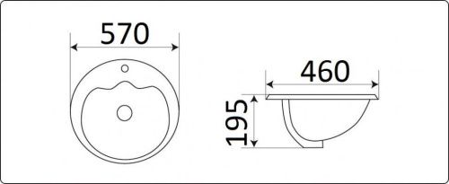 Раковина из сантехнического фаянса CeramaLux 316 60х50 встраиваемая цвет белый без отверстий под смеситель - фото 3