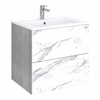Тумба под раковину Onika Марбл 106548 70х50 подвесная цвет белый/серый