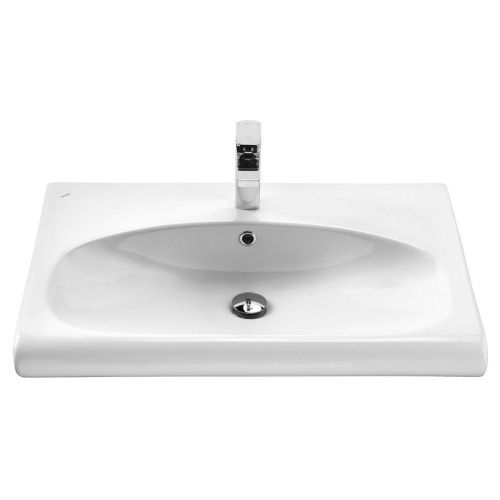 Раковина из сантехнического фарфора Santek Индига WH301978 80х50 накладная цвет белый - фото 2