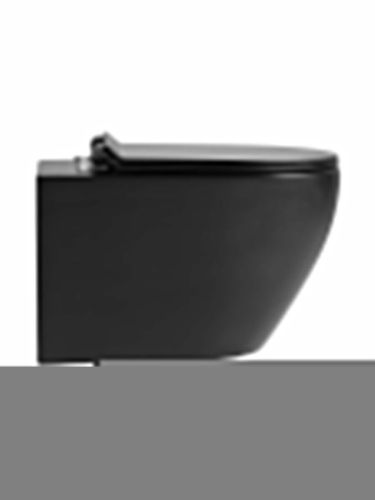 Унитаз подвесной Agger AT03144 черный с сиденьем микролифт каскадный смыв - фото 4