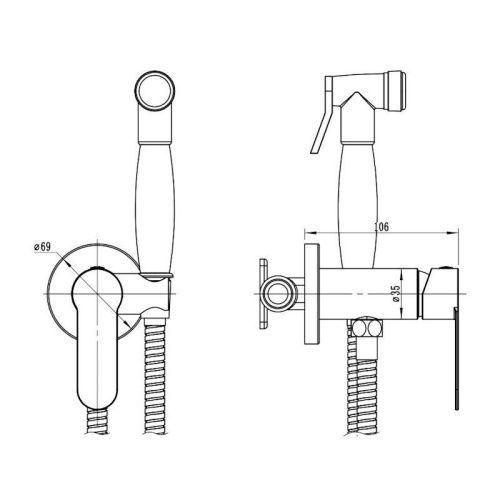 Гигиенический душ со смесителем Esko SMHOLB черный - фото 3