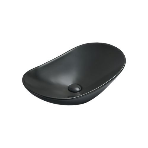 Раковина из сантехнического фарфора Vincea VBS-508MB 60х40 накладная цвет черный без отверстий под смеситель - фото 2