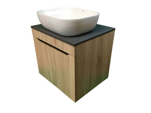 Тумба с раковиной Sintesi STL.W7023_SIN-LVB-APP-403 60х60 подвесная цвет коричневый - фото 3