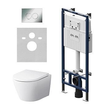 Комплект унитаз с инсталляцией с клавишей смыва Am.Pm Sense IS100151.741701