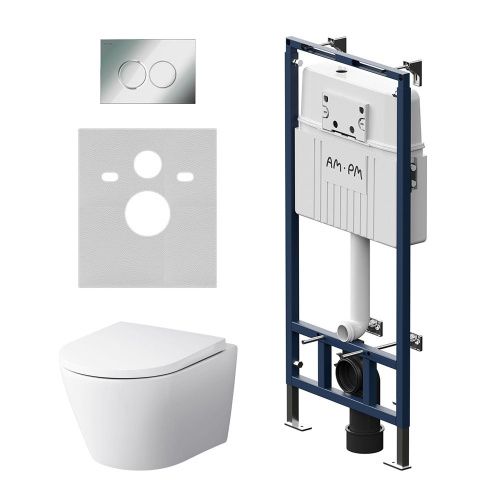Комплект унитаз с инсталляцией с клавишей смыва Am.Pm Sense IS100151.741701