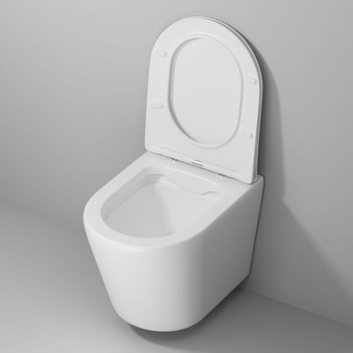 Унитаз подвесной Grossman Fly GR-4478MS белый с сиденьем микролифт безободковый каскадный смыв - фото 4