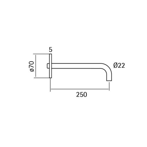 Излив Cisal ZZ9A7800D1 настенный нержавеющая сталь - фото 2