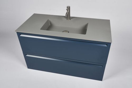 Тумба с раковиной Inda Piccadilly INDA Piccadilly 80BD Cemento 80х50 подвесная цвет синий - фото 4