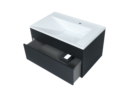 Тумба под раковину Uperwood Lotus 39340205461 80х50 подвесная цвет черный