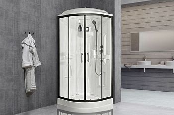 Душевая кабина Royal Bath HK RB90HK1-T-BL Practic 90х90 четверть круга с крышей ориентация универсальная