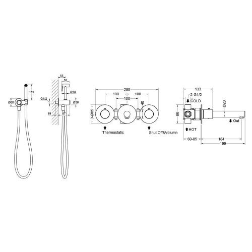Смеситель для раковины Timo Saona 2383/03SM встраиваемый в стену черный - фото 2